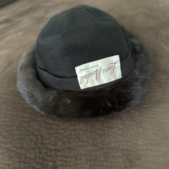 Lenore Marshall New York Vintage Dark Brown Mink Fur Hat - Dome with Brim 1960s - Picture 9 of 9